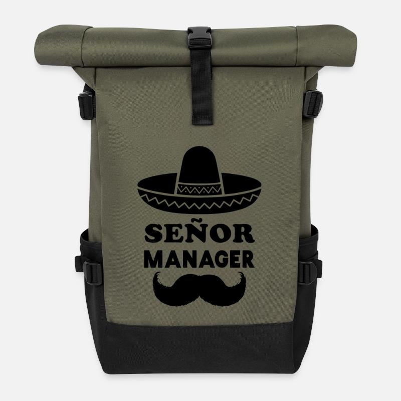Señor Manager (Senior Manager) - Rolltop Rucksack - Olive/Schwarz