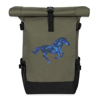 Pferd Pferd - Rolltop Rucksack - Olive/Schwarz - Vorne