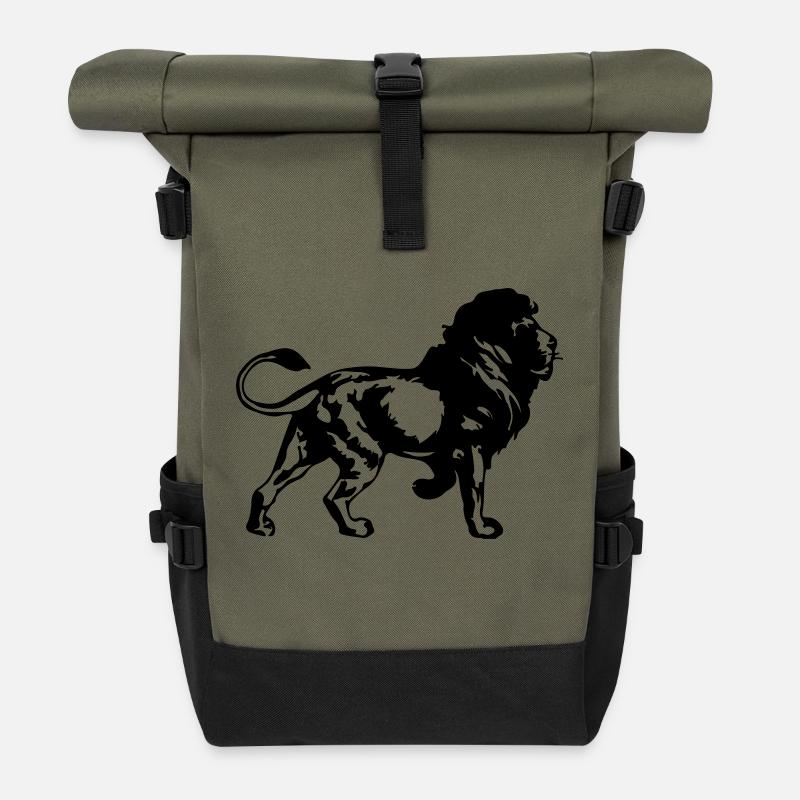 lion - Rolltop Rucksack - Olive/Schwarz