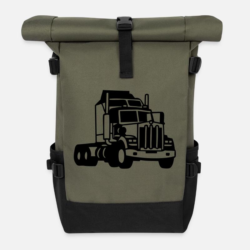lkw - Rolltop Rucksack - Olive/Schwarz