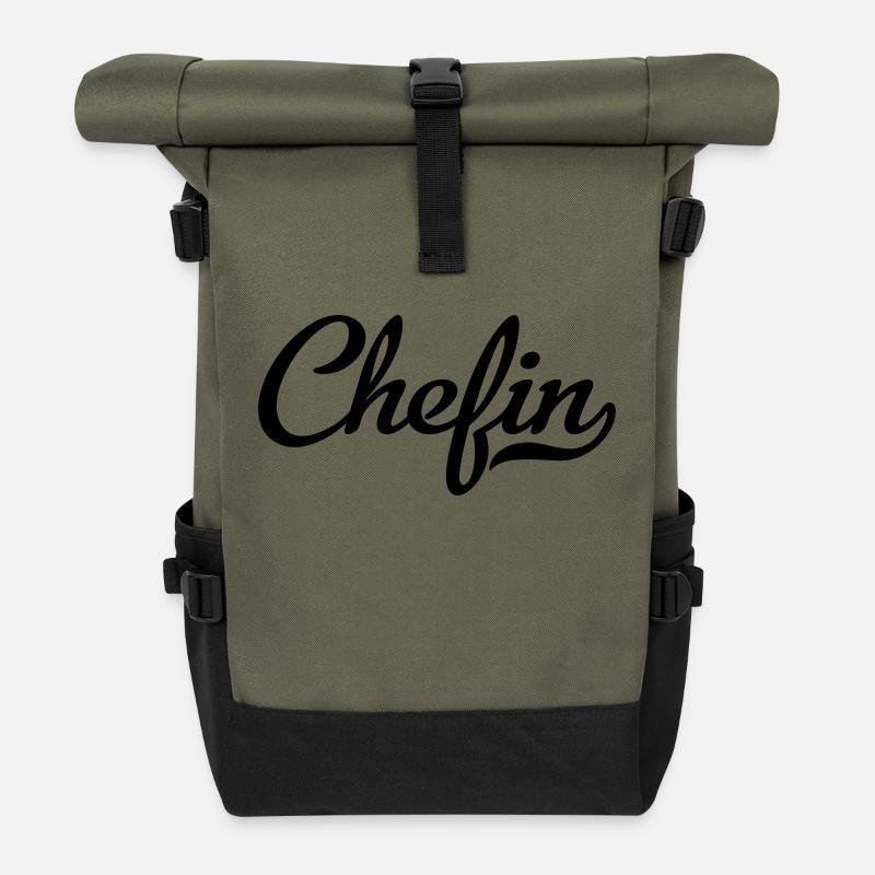 Chefin - Rolltop Rucksack - Olive/Schwarz
