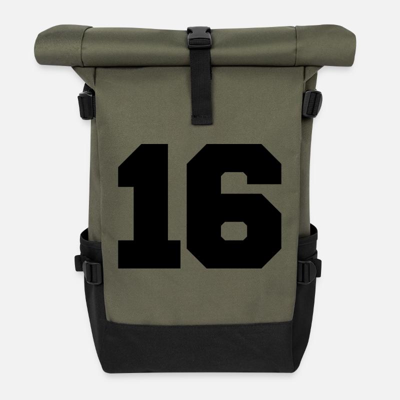 16 - Rolltop Rucksack - Olive/Schwarz