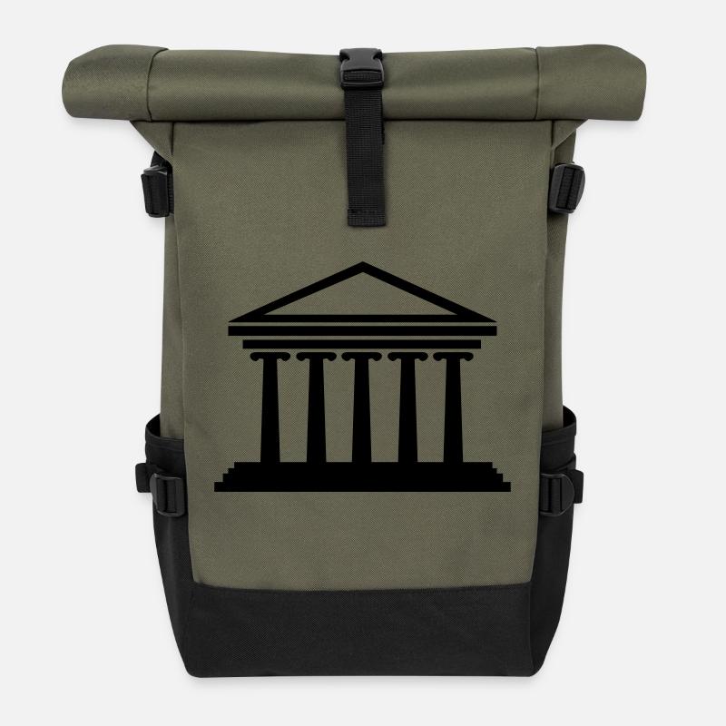 athen_gebaeude - Sac à dos roll top - olive/noir