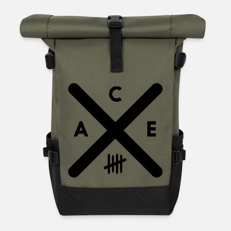 ACE - Rolltop Rucksack - Olive/Schwarz