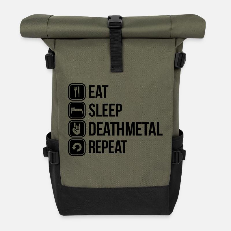 death metal - Roll Top Backpack - olive/black