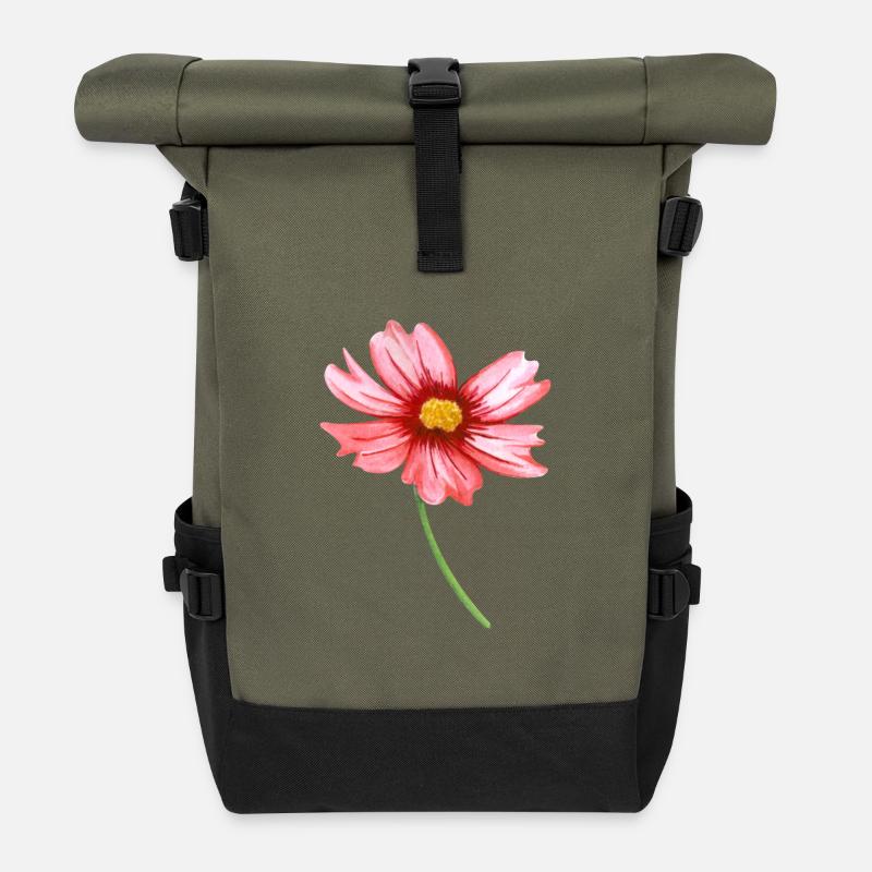 fleur - Sac à dos roll top - olive/noir