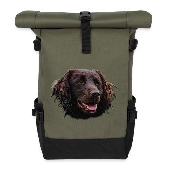 Münsterländer, dogs, hunting dog - Roll Top Backpack - olive/black - Front
