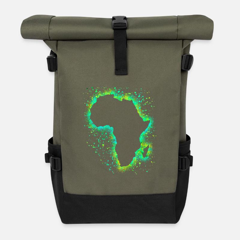 Afrique - Sac à dos roll top - olive/noir