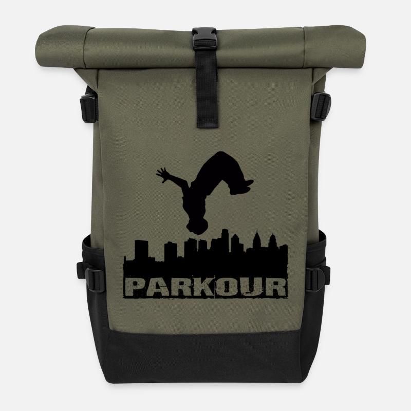 Parkour - Sac à dos roll top - olive/noir