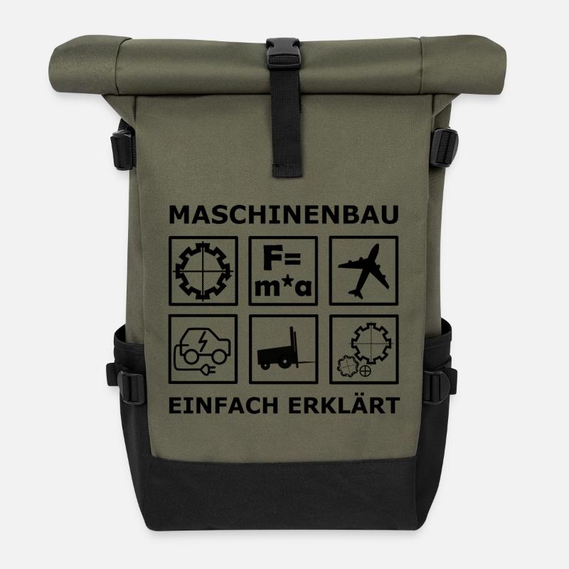Maschinenbau Ingenieure - Rolltop Rucksack - Olive/Schwarz