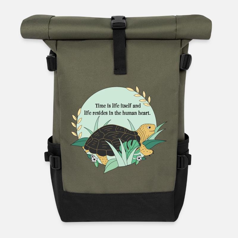 Schildkröte Kassiopeia - Rolltop Rucksack - Olive/Schwarz
