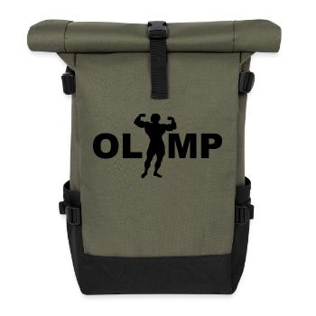 Mount Olympus Mountain of Gods and Powers. Bodybuilder - Roll Top Backpack - olive/black - Front