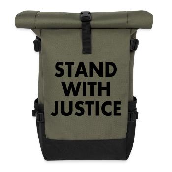 Stand with justice - Roll Top Backpack - olive/black - Front