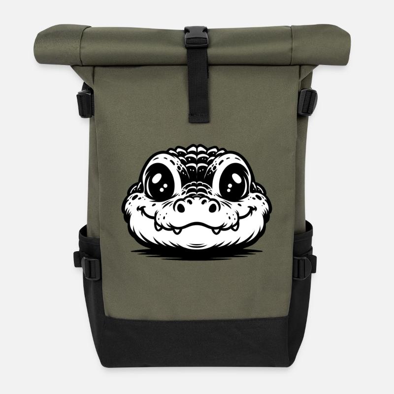 Krokodil - Rolltop Rucksack - Olive/Schwarz