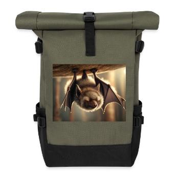 Animaux mignons qui se refroidissent – chauve-souris - Sac à dos roll top - olive/noir - Devant