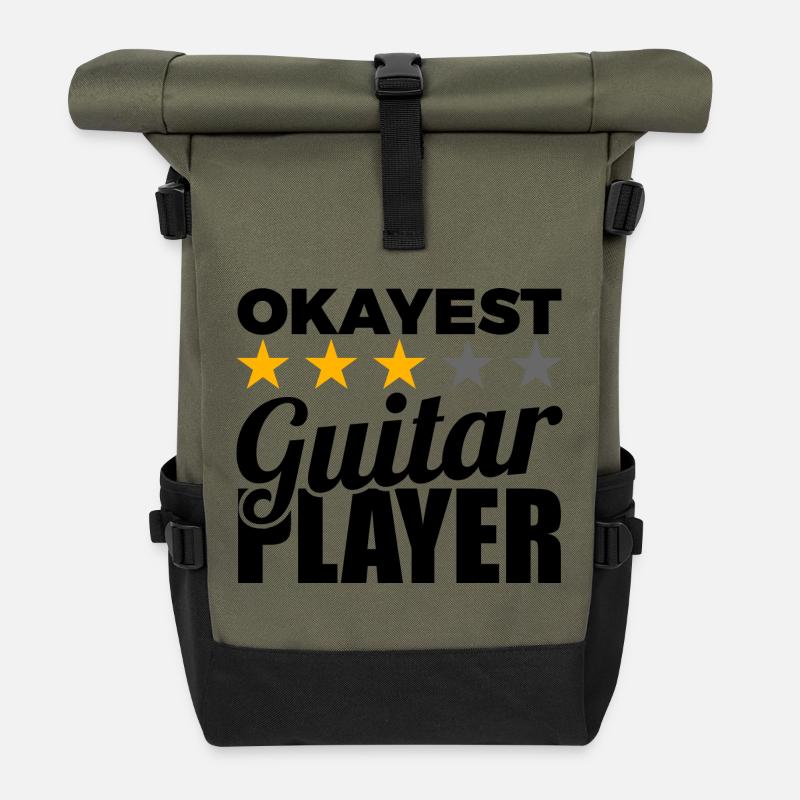 Okayest Guitar Player - Rolltop Rucksack - Olive/Schwarz
