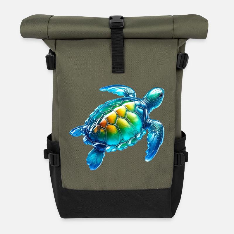 Schildkröte - Rolltop Rucksack - Olive/Schwarz