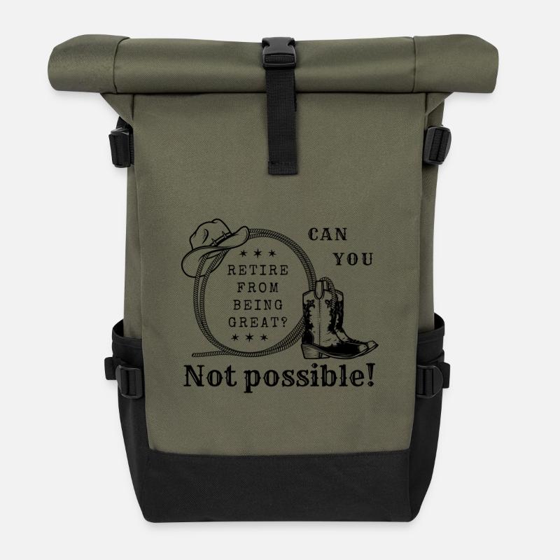 Vom großartig sein pensionieren? Nicht möglich - Rolltop Rucksack - Olive/Schwarz