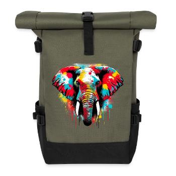 Elephant - Roll Top Backpack - olive/black - Front
