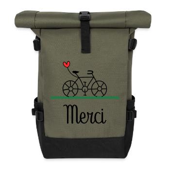 PAPA. OPA. VATERTAG. GELIEBTE. MEISTER. LEHRER - Rolltop Rucksack - Olive/Schwarz - Vorne