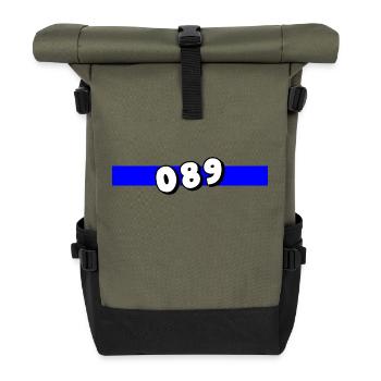 089 München Vorwahl Telefon telefonieren Bayern - Rolltop Rucksack - Olive/Schwarz - Vorne
