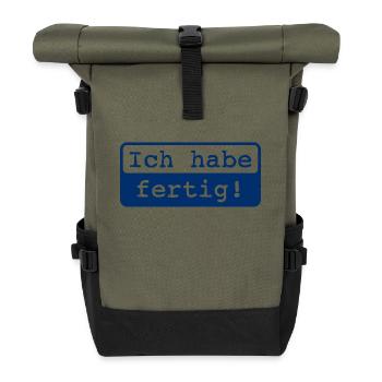 Ich habe fertig! - Rolltop Rucksack - Olive/Schwarz - Vorne