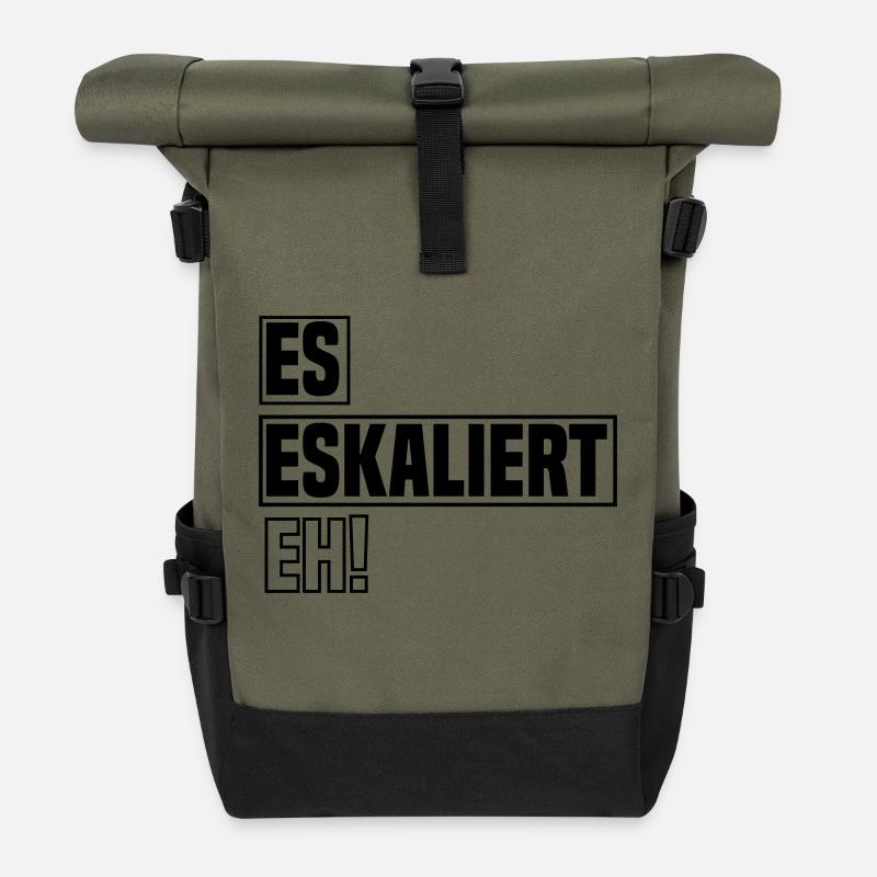 es eskaliert eh - Rolltop Rucksack - Olive/Schwarz