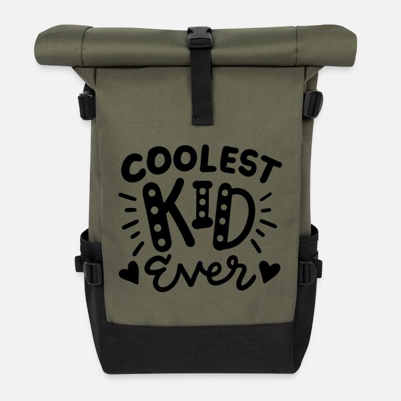Coolstes Kind Kleinkind - Rolltop Rucksack - Olive/Schwarz