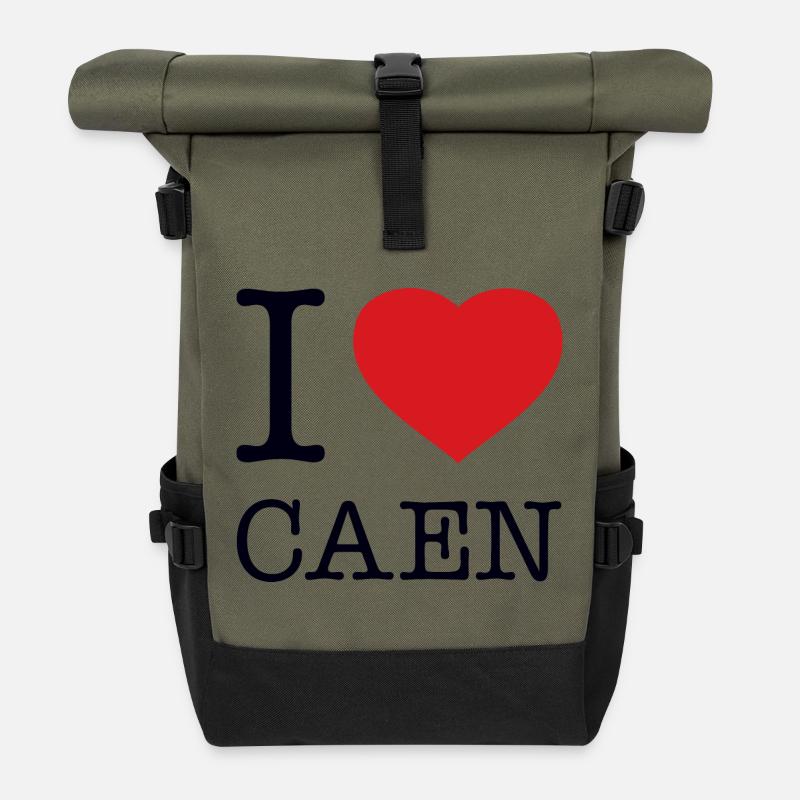 J’ADORE CAEN - Sac à dos roll top - olive/noir