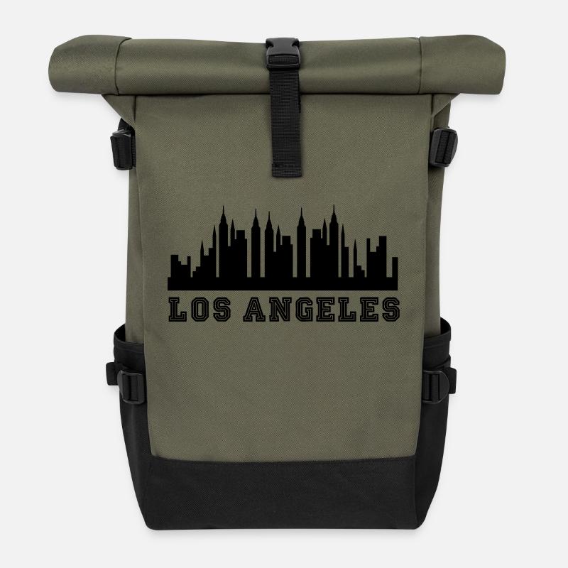 Los Angeles - Sac à dos roll top - olive/noir