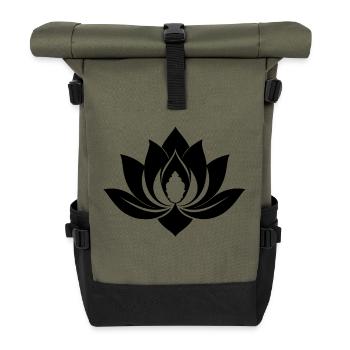 Lotus noir - Sac à dos roll top - olive/noir - Devant