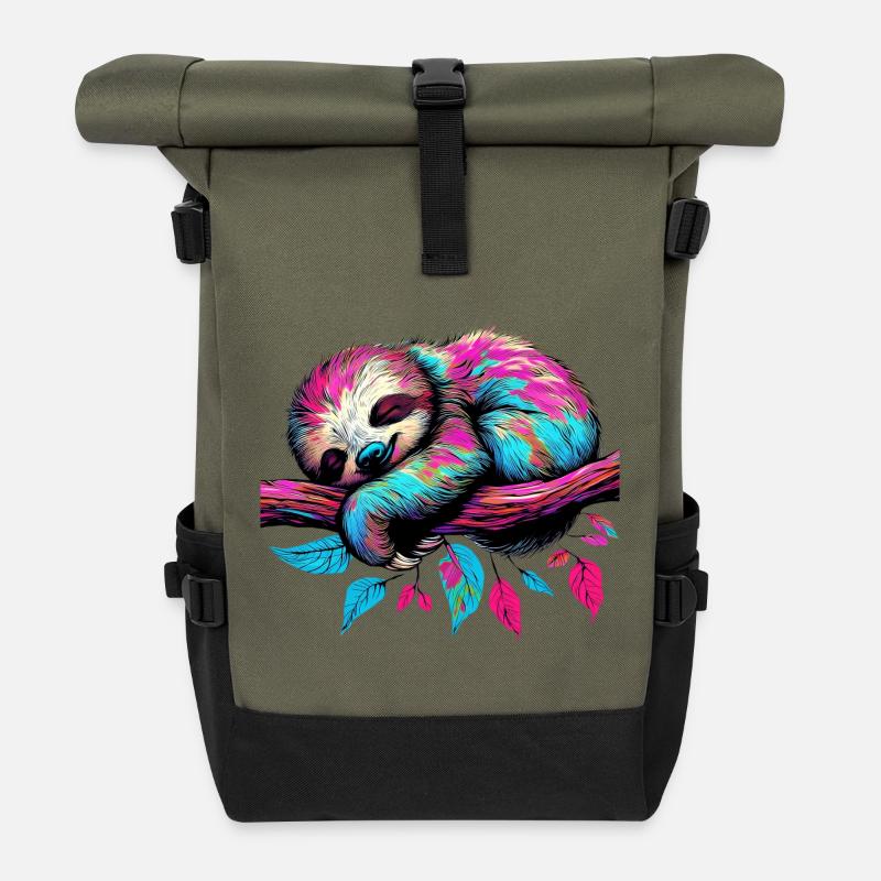Paresse - Sac à dos roll top - olive/noir