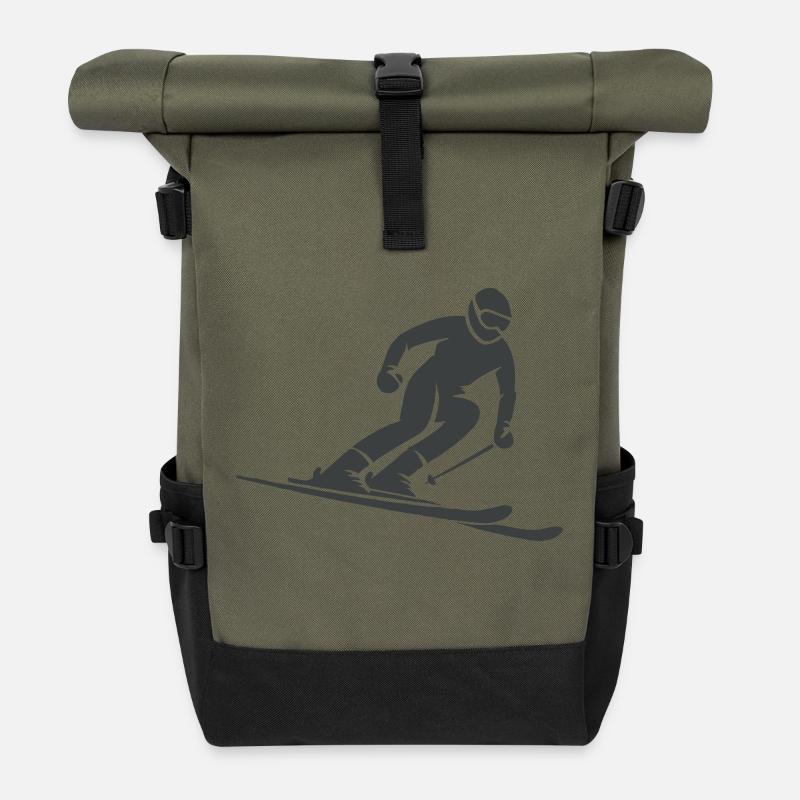 Skiers - Roll Top Backpack - olive/black
