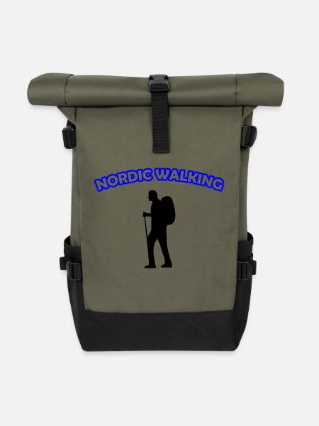 walking nordic - Rolltop Rucksack - Olive/Schwarz