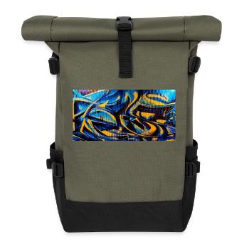 Graffiti Lisboa 2 - Rolltop Rucksack - Olive/Schwarz - Vorne