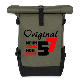 Original Jahrgang 1957 - Rolltop Rucksack - Olive/Schwarz - Vorne