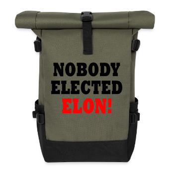 nobody elected elon - Rolltop Rucksack - Olive/Schwarz - Vorne