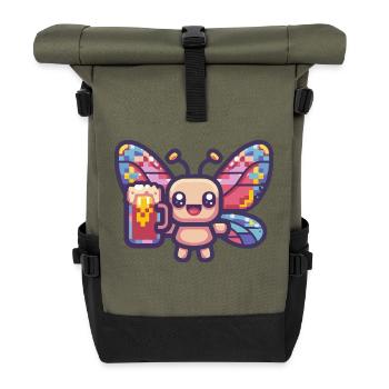 Bière Butterfly Pixel - Sac à dos roll top - olive/noir - Devant