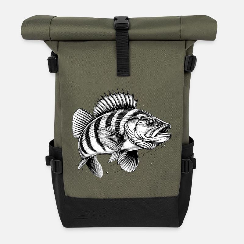 Perch - Roll Top Backpack - olive/black