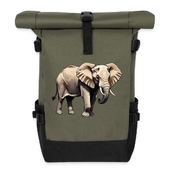Éléphant - Design Animalier - Sac à dos roll top - olive/noir - Devant
