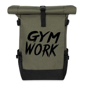 Fitnessstudioarbeit - Rolltop Rucksack - Olive/Schwarz - Vorne