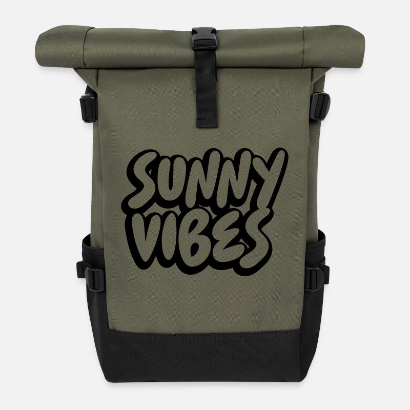 SUNNY VIBES - Rolltop Rucksack - Olive/Schwarz
