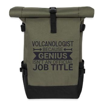 Volcanologist Genius Volcanology - Rolltop Rucksack - Olive/Schwarz - Vorne