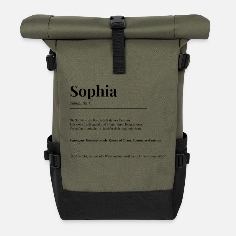 Sophia - Rolltop Rucksack - Olive/Schwarz