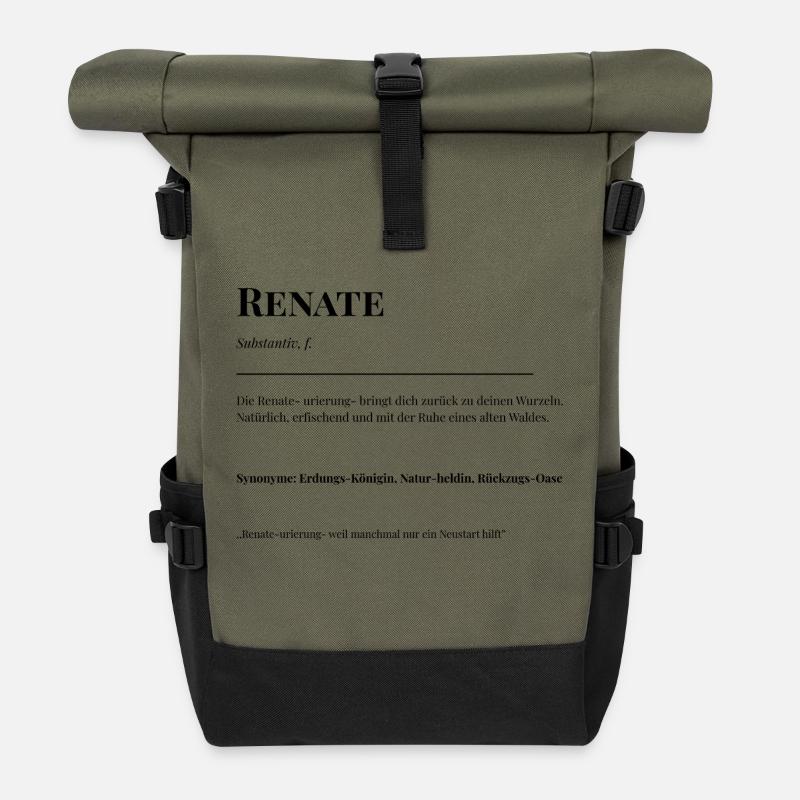 Renate - Rolltop Rucksack - Olive/Schwarz