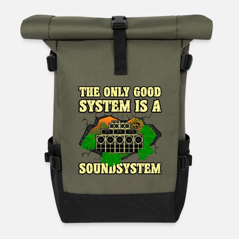 Dub Soundsystem - Roll Top Backpack - olive/black
