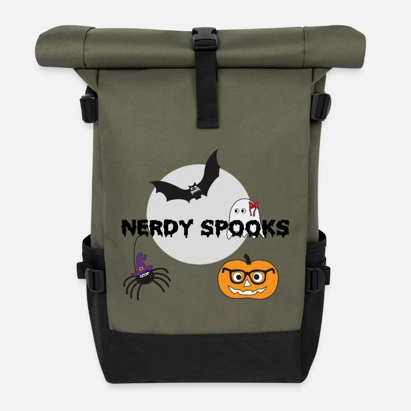 Nerdy Spooks - Rolltop Rucksack - Olive/Schwarz