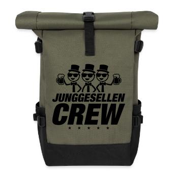 Junggesellen Crew - Rolltop Rucksack - Olive/Schwarz - Vorne