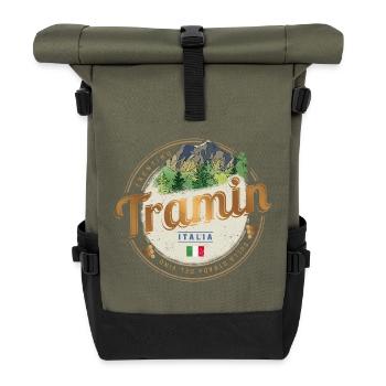 Tramin Trentino Südtirol Italien Vintage Souvenir - Rolltop Rucksack - Olive/Schwarz - Vorne