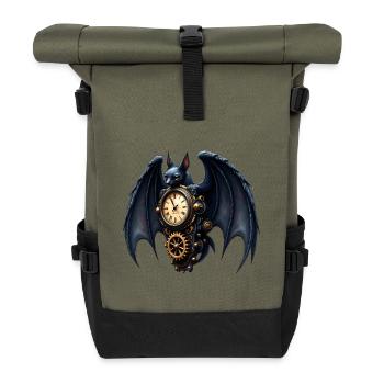 Chauve-souris horloger steampunk - Sac à dos roll top - olive/noir - Devant